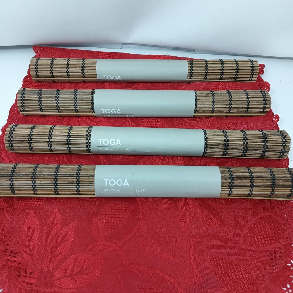 4X NOS Ikea Toga Set Of 4 Bamboo Placemats Table Decor Size 18”x14”